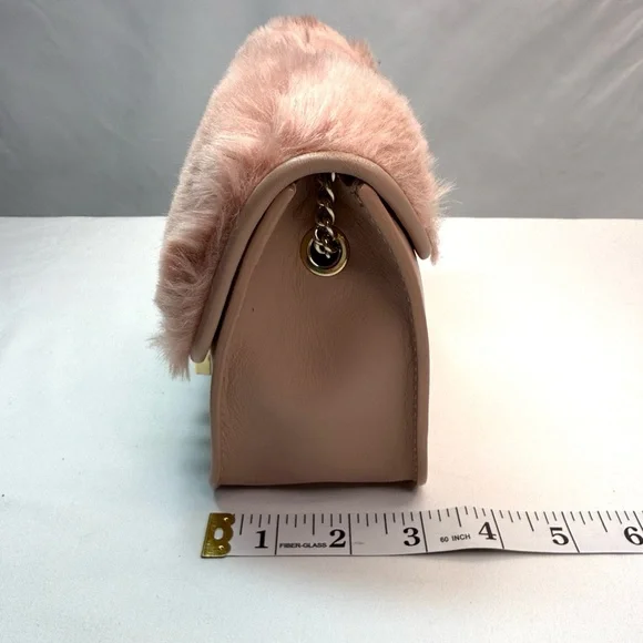 Furla Blush Faux Fur Crossbody Bag NWT Comes with Dust Bag